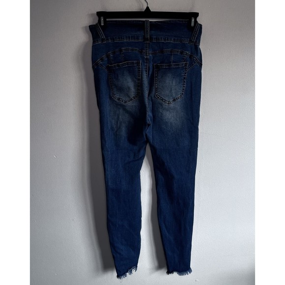 FOREVER 21 DISTRESSED ANKLE SKINNY JEANS RAW HEM ANKLE-SIZE 12 - Picture 5 of 9